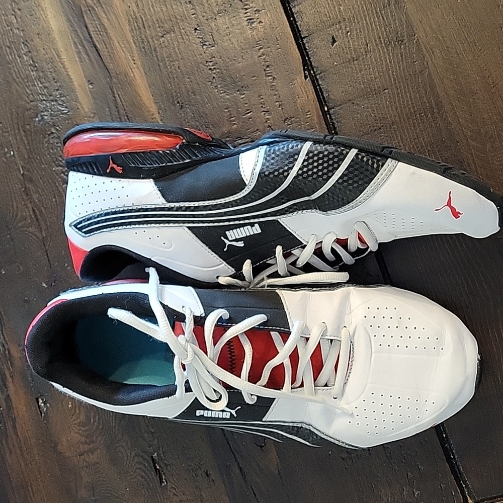Puma Black, White and Red Athletic shoes sz 9.5